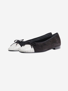 Chanel Black lenticular effect suede ballet flat - size EU 40 (UK 7)