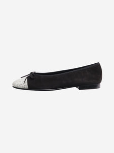 Chanel Black lenticular effect suede ballet flat - size EU 40 (UK 7)