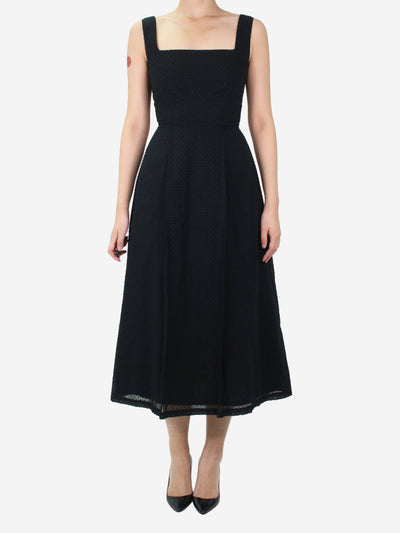 Black textured sleeveless midi dress - size UK 8 Dresses Isabelle Fox