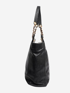 Black vintage 1996 Coco Mark caviar chain tote bag Tote Bags Chanel 