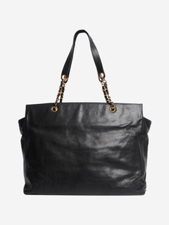 Black vintage 1996 Coco Mark caviar chain tote bag Tote Bags Chanel 