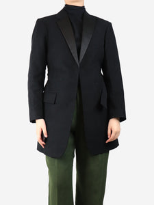 Celine Black single-buttoned blazer - size UK 8