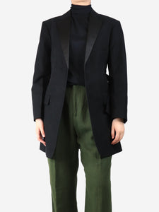 Celine Black single-buttoned blazer - size UK 8