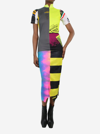 Multicoloured reconstructed cycling jersey dress - size XS Dresses Conner Ives 