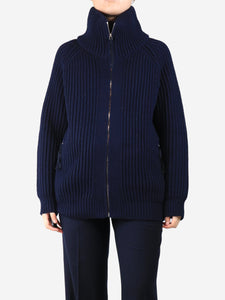 Gabriela Hearst Navy blue heavyweight zip cardigan - size M