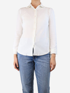 Fedeli White towelled shirt - size UK 8