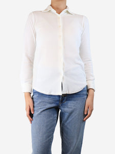 Fedeli White towelled shirt - size UK 8