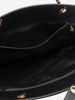 Black vintage 1996 Coco Mark caviar chain tote bag Tote Bags Chanel 