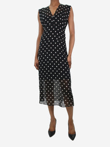 Theory Black sheer polka dot dress - size UK 2