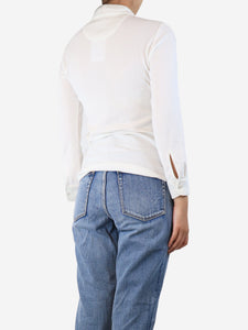 Fedeli White towelled shirt - size UK 8