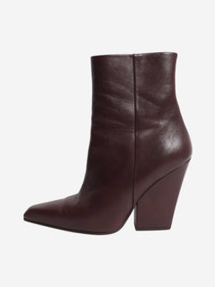 Brown leather pointed-toe ankle boots - size EU 40 Boots Paris Texas 