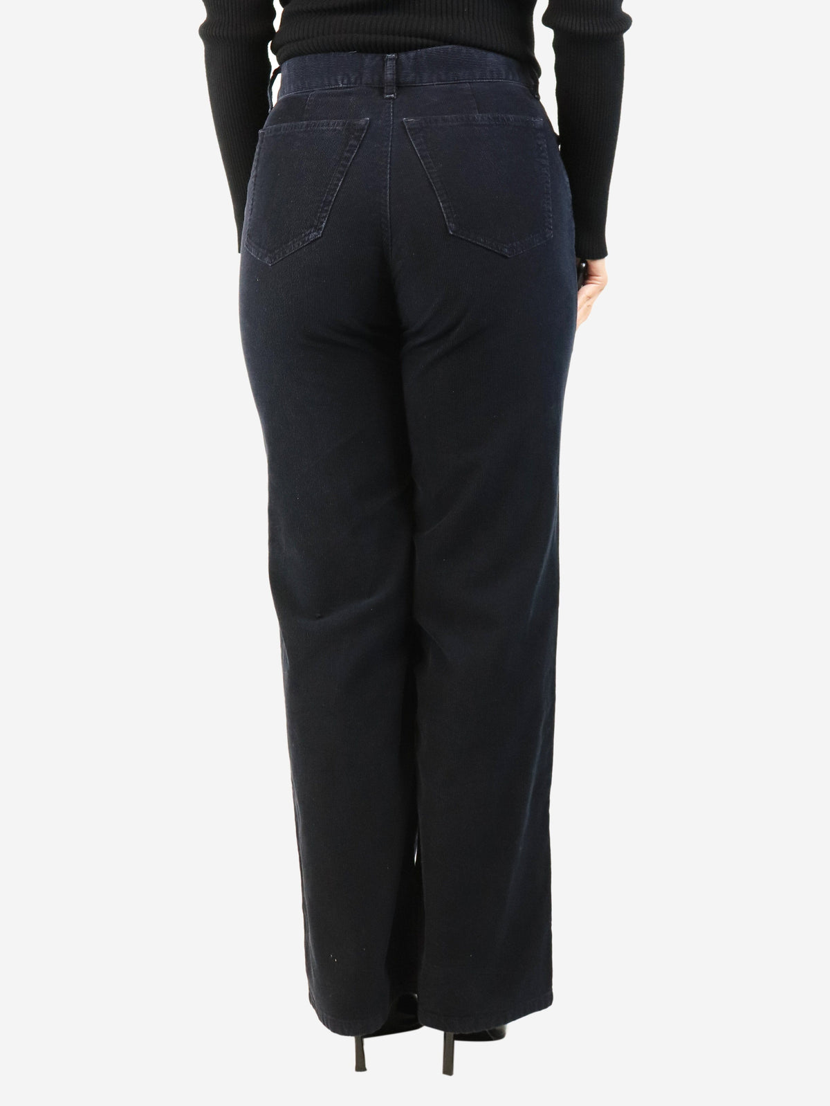 Navy straight-leg corduroy trousers - size UK 10 Trousers The Row 