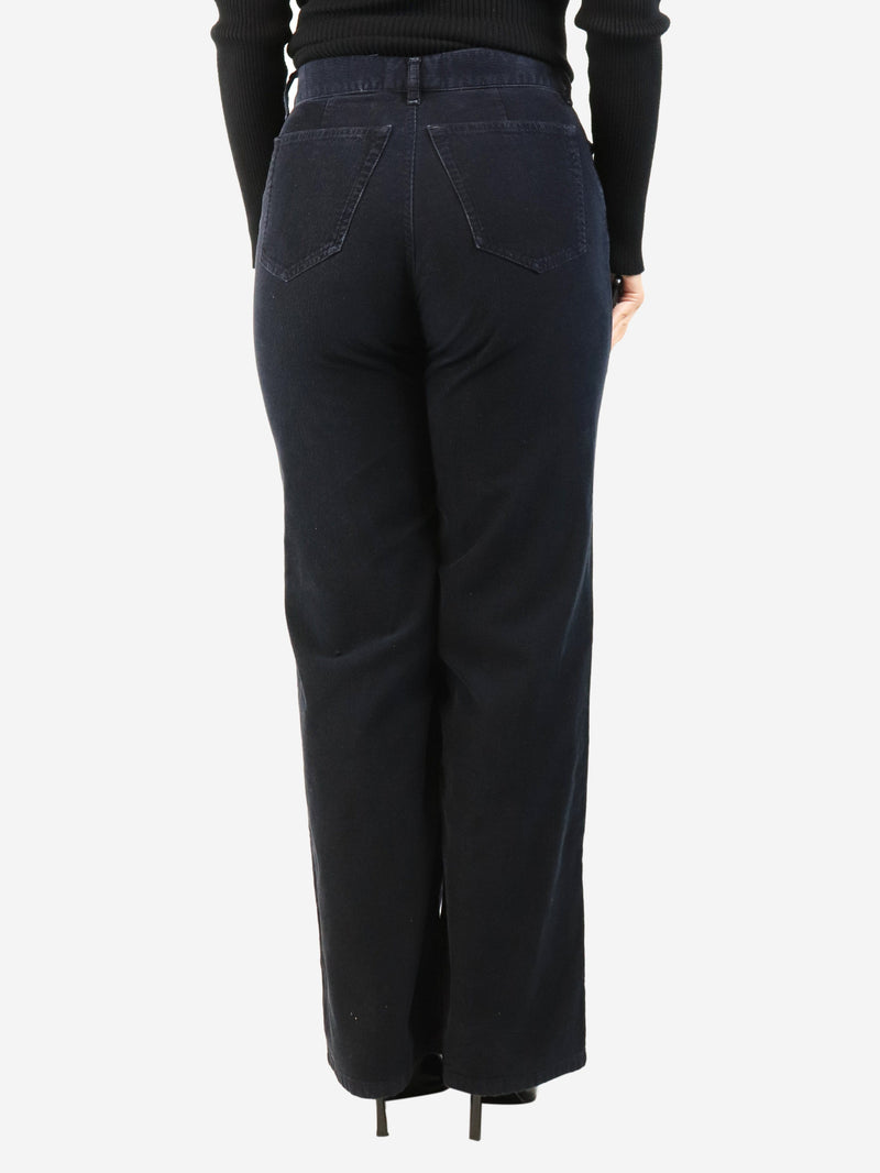Navy straight-leg corduroy trousers - size UK 10 Trousers The Row 