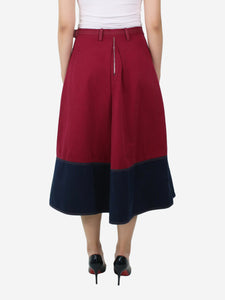 Marni Red belted two-tone skirt - size IT 42