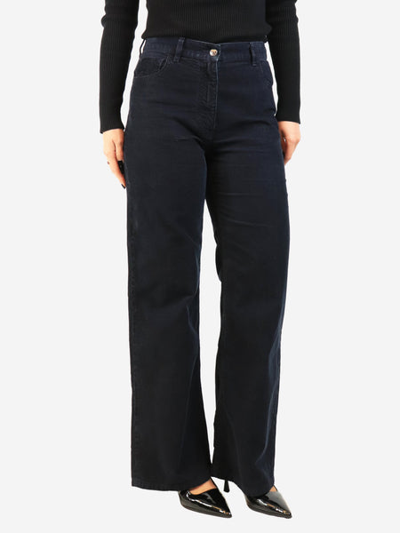 Navy straight-leg corduroy trousers - size UK 10 product image