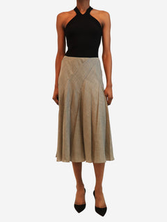 Grey lighweight wool-blend midi skirt - size UK 6 Skirts Ralph Lauren 