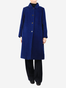 Rosso 35 Blue alpaca-blend coat - size UK 12