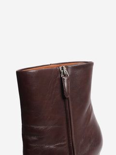 Brown leather pointed-toe ankle boots - size EU 40 Boots Paris Texas 