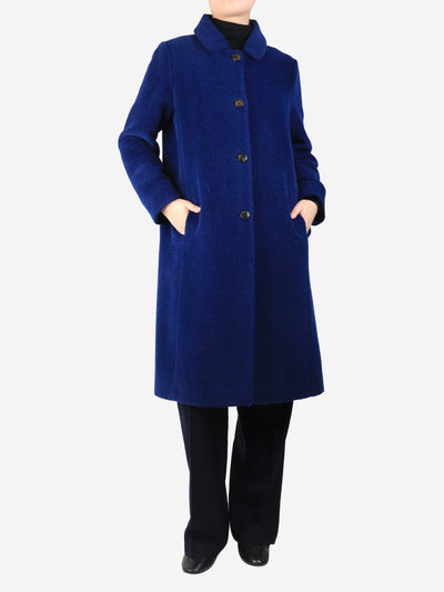 Blue alpaca-blend coat - size UK 12 Coats & Jackets Rosso 35 