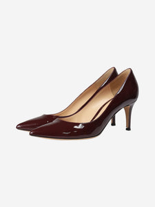 Gianvito Rossi Burgundy patent pointed toe heels - size EU 38.5