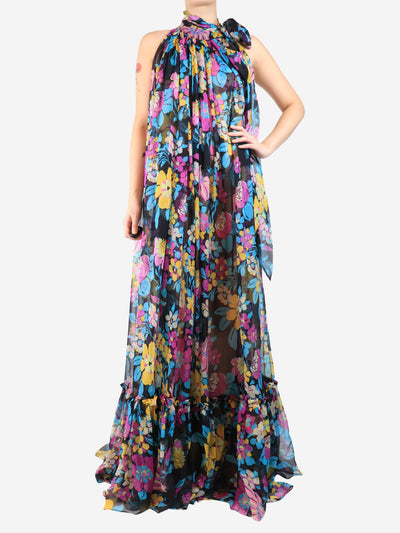 Saint Laurent Multicolour sleeveless floral printed maxi dress - size UK 10 Dresses Saint Laurent 