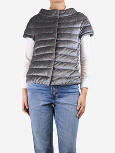 Herno Herno Grey velvet down gilet - size UK 8