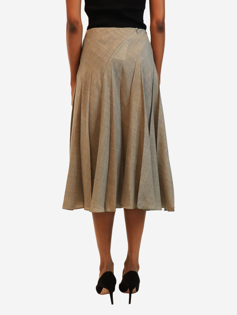 Grey lighweight wool-blend midi skirt - size UK 6 Skirts Ralph Lauren 