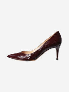 Gianvito Rossi Burgundy patent pointed toe heels - size EU 38.5
