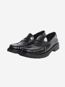 Black glazed leather penny loafers - size EU 40 Shoes Saint Laurent 