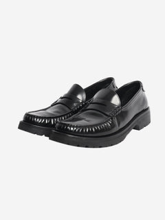 Black glazed leather penny loafers - size EU 40 Shoes Saint Laurent 