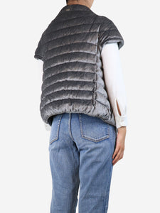 Herno Herno Grey velvet down gilet - size UK 8