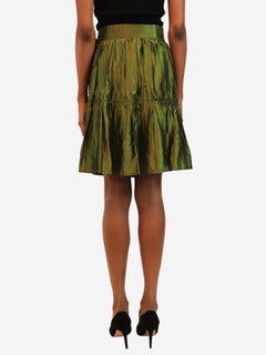 Green vintage pleated mini skirt - size UK 8 Skirts Saint Laurent 