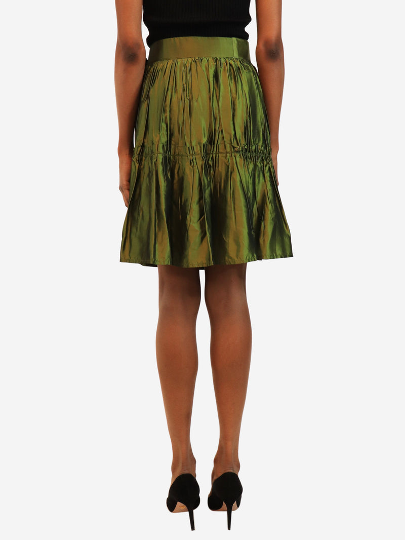 Green vintage pleated mini skirt - size UK 8 Skirts Saint Laurent 