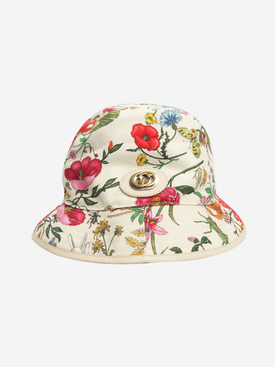 Cream floral patterned bucket hat Hats Gucci 