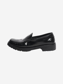 Black glazed leather penny loafers - size EU 40 Shoes Saint Laurent 