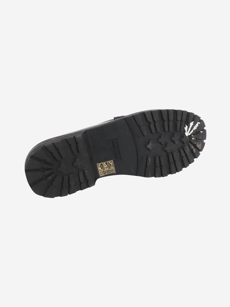 Black glazed leather penny loafers - size EU 40 Shoes Saint Laurent 