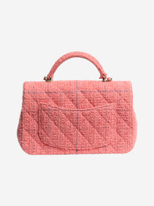 Chanel Pink tweed single flap bag