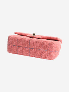 Chanel Pink tweed single flap bag