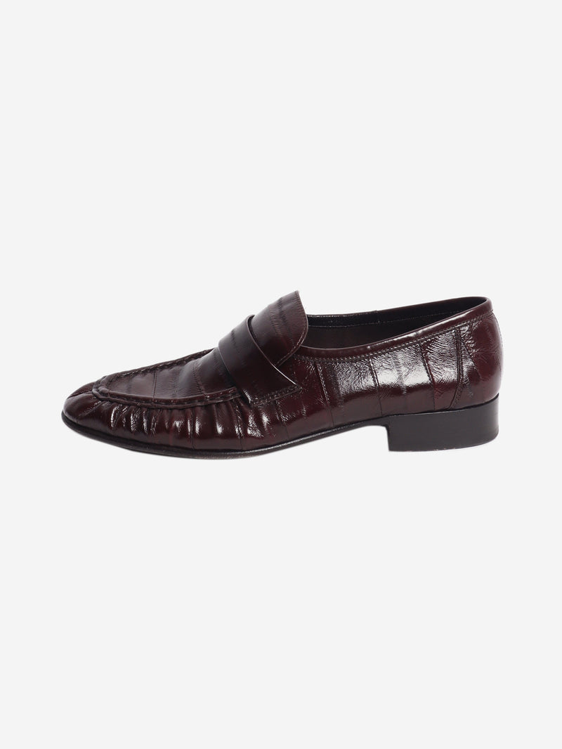 Burgundy eel soft loafers - size EU 40 Shoes The Row 