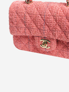 Chanel Pink tweed single flap bag