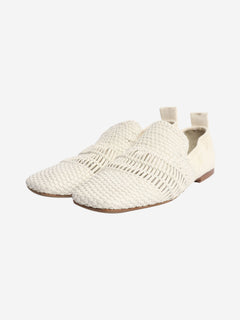 White woven leather flat shoes - size EU 37.5 Flat Shoes Celine 