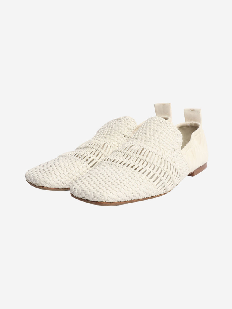 White woven leather flat shoes - size EU 37.5 Flat Shoes Celine 