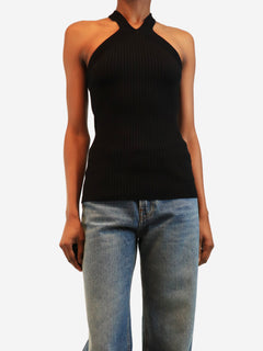 Black knit halterneck top - size XS Tops Dion Lee 