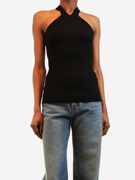 Black knit halterneck top - size XS product image