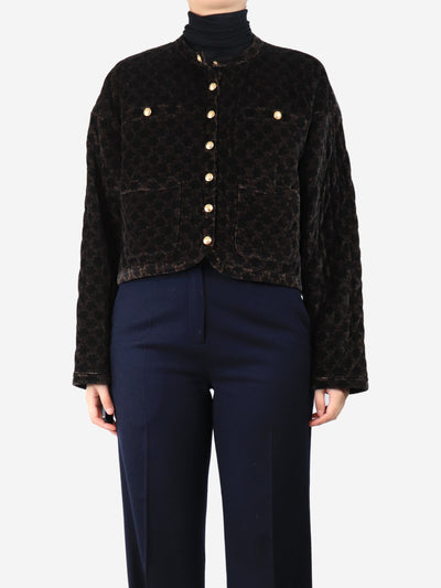 Black Triomphe velvet quilted jacket - size UK 8 Coats & Jackets Celine 