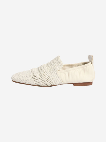 White woven leather flat shoes - size EU 37.5 product image