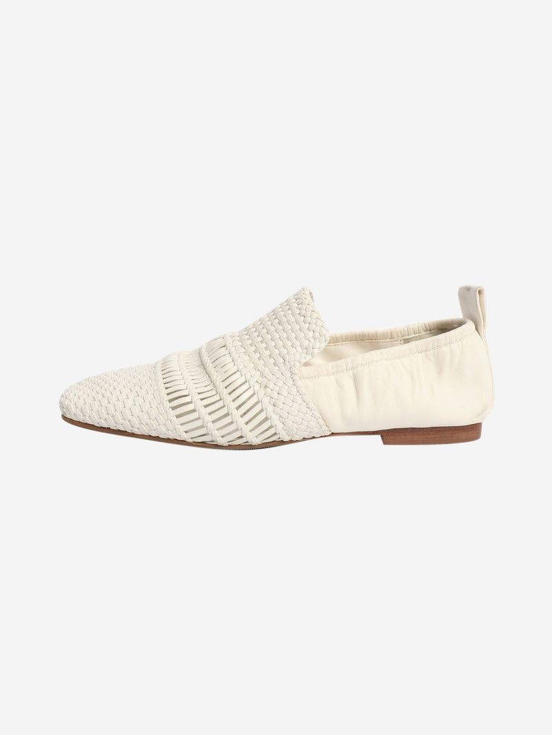 White woven leather flat shoes - size EU 37.5 Flat Shoes Celine 