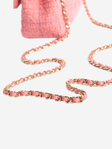 Chanel Pink tweed single flap bag