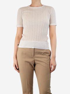 Beige striped rib knit top - size M Tops Rag & Bone 