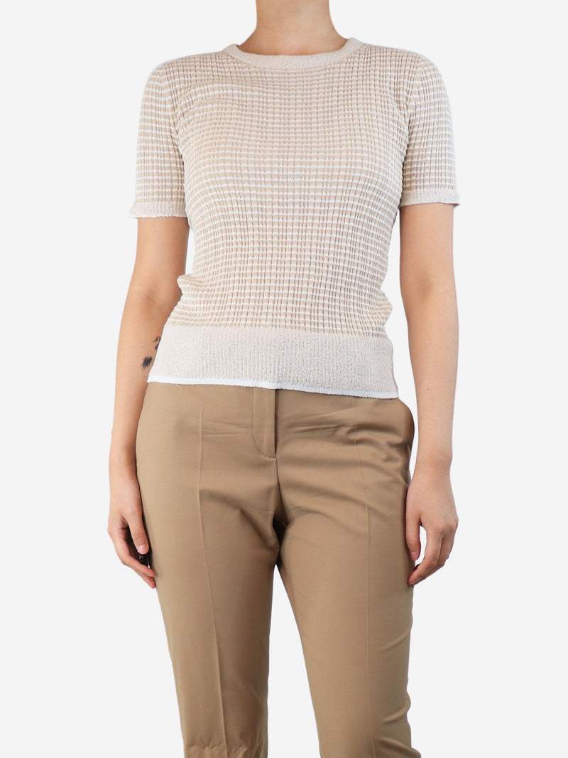 striped rib knit top